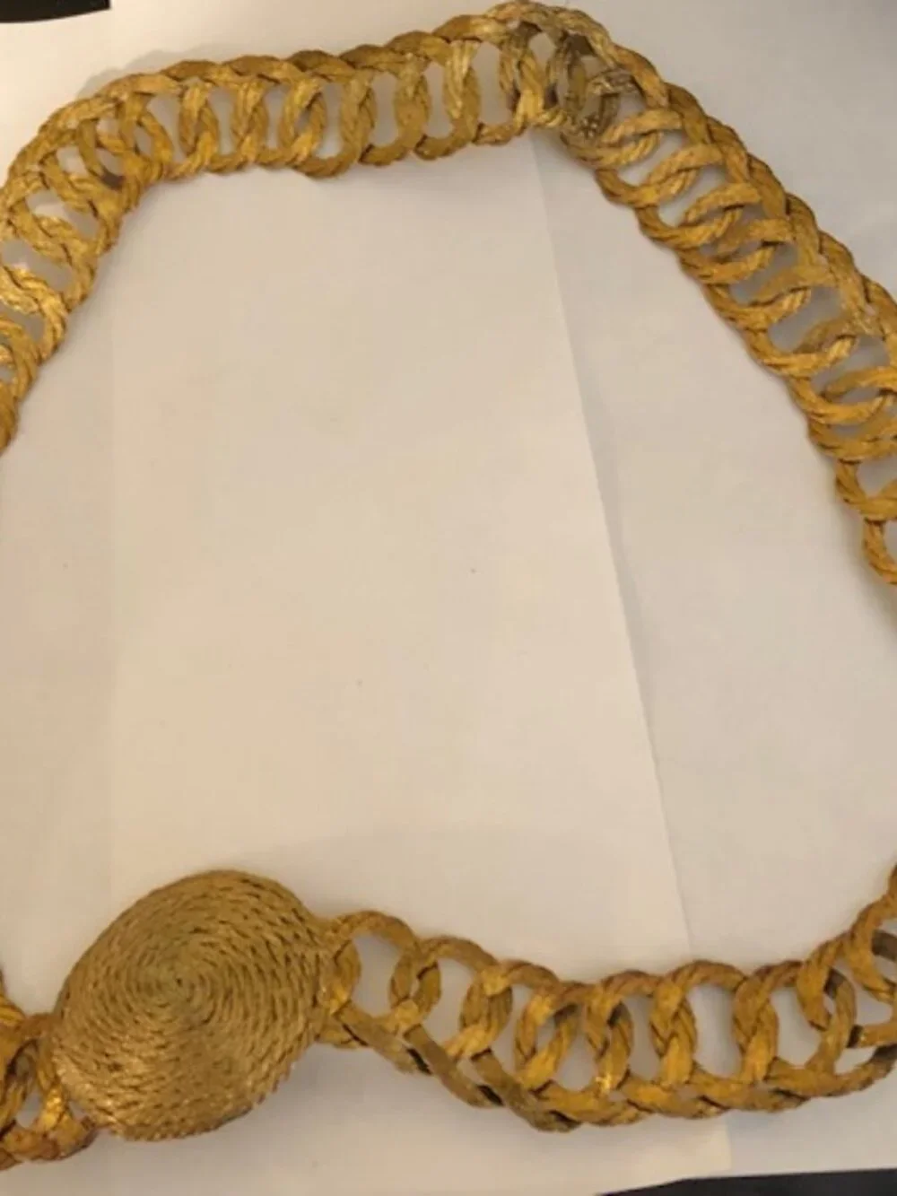 Chunky Metallic Gold Chain Belt Medallion Buckle One Size Fits All